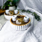Moon Petal | Clear Quartz Tarot Altar with Double Chime Holders, Tealight Holder and Jasmine