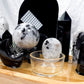Intuition & Protection Bamboo Tray | Moonstone & Obsidian Altar with Scrying Mirror & Triple Goddess Tile