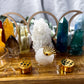 Queer Sanctuary: Rainbow Crystal Pride Altar Set with Towers, Spheres, Candle Holders, and Tarot Stand for Identity and Joyful Spellwork