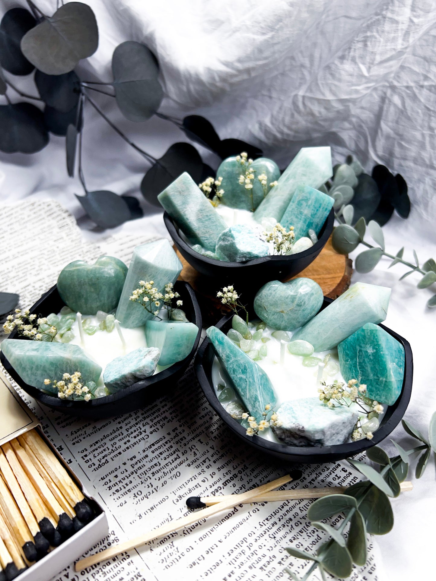 Amazonite Bowl | Cast Iron Candle