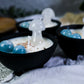 Clear Tide Cauldron Candle | Aquamarine & Clear Quartz Ritual Candle for Calm, Clarity & Emotional Healing