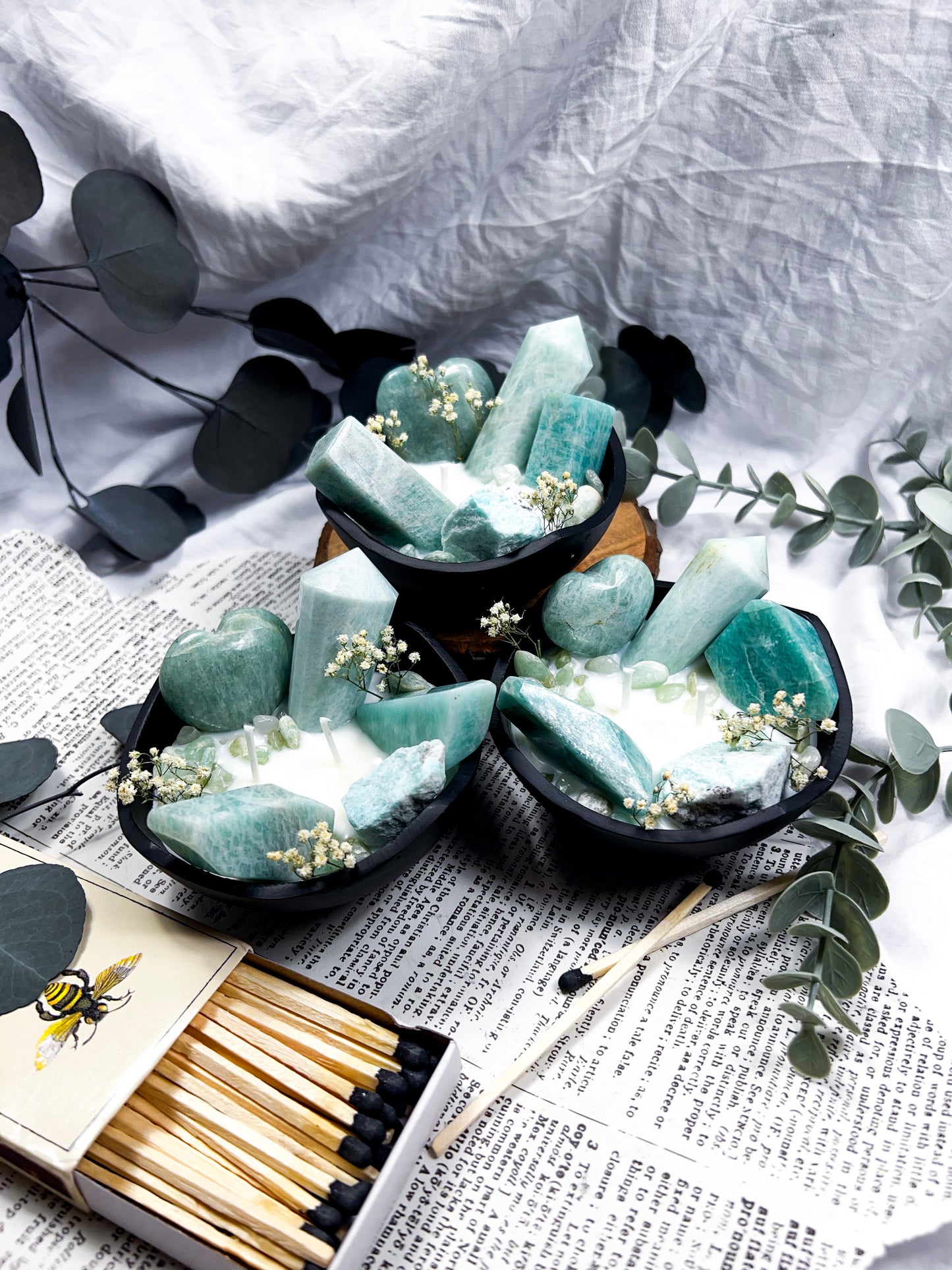 Amazonite Bowl | Cast Iron Candle