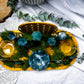 Moss Agate Crystal Altar | 10x5 Handmade Tealight, Incense & Offering Bowl Altar | Nature Witch Decor