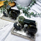 Labradorite Crystal Tarot, Incense & Chime Holder | Handmade Altar Decor | 4 Inch Silver Altar