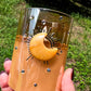 Golden Moon Light | Yellow Aventurine Crescent Moon Glass Candle | Citrine, Heather & Elderflower Abundance Candle