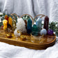 Queer Sanctuary: Rainbow Crystal Pride Altar Set with Towers, Spheres, Candle Holders, and Tarot Stand for Identity and Joyful Spellwork