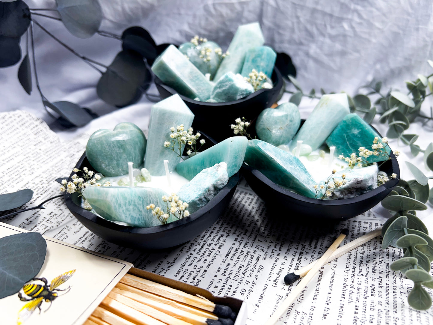 Amazonite Bowl | Cast Iron Candle