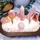 Rose Quartz Crystal Candle | Handmade Soy Dough Bowl Candle | Self Love Candle with Bohemian Rose Scent