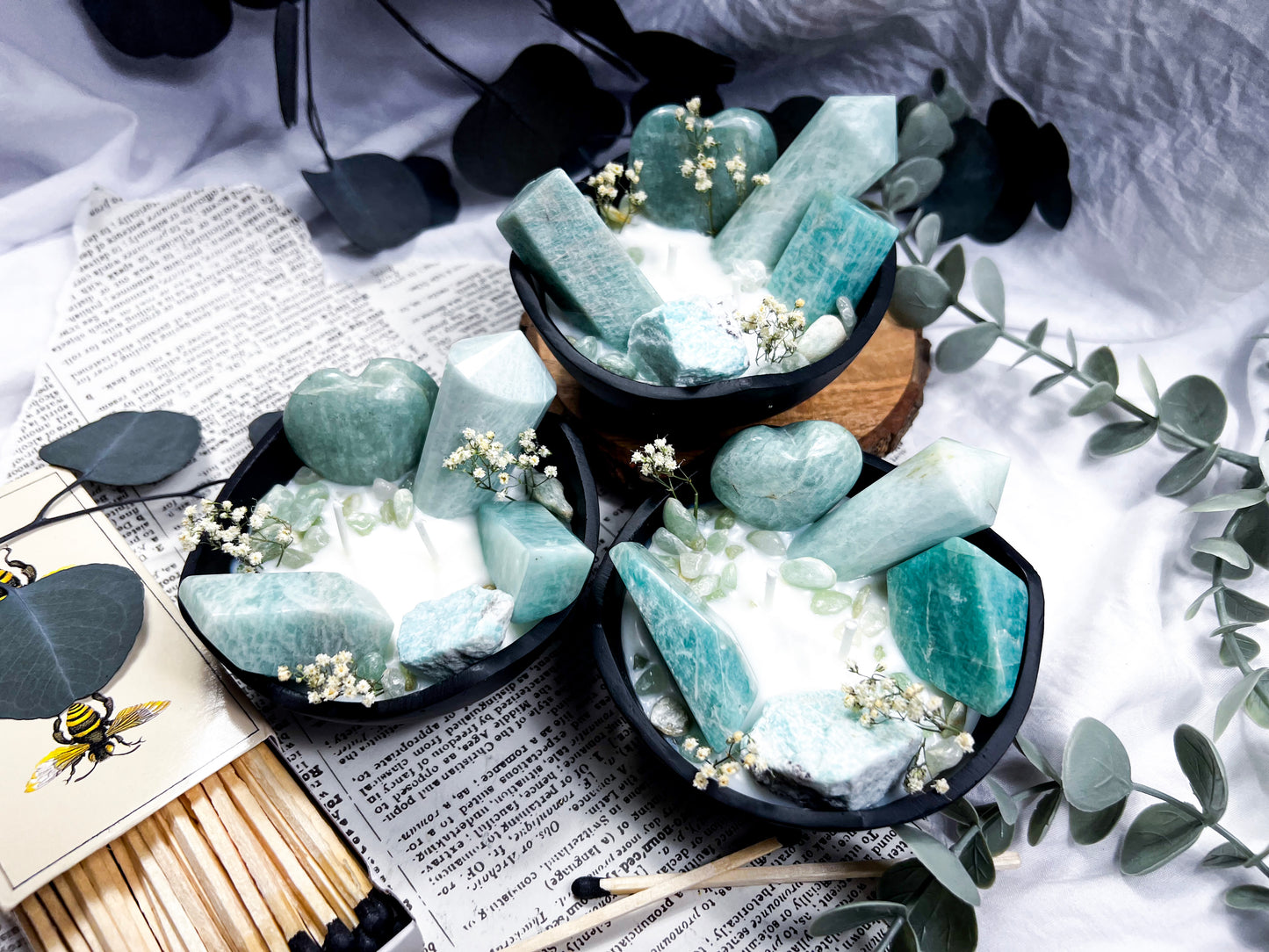 Amazonite Bowl | Cast Iron Candle