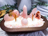 Rose Quartz Crystal Candle | Handmade Soy Dough Bowl Candle | Self Love Candle with Bohemian Rose Scent