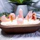 Rose Quartz Crystal Candle | Handmade Soy Dough Bowl Candle | Self Love Candle with Bohemian Rose Scent