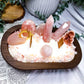Rose Quartz Crystal Candle | Handmade Soy Dough Bowl Candle | Self Love Candle with Bohemian Rose Scent