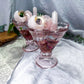 Blush Devotion | Rose Quartz Pedestal Altar Bowl with Chime Candle Holder, Peony, Rose and Strawberry Quartz