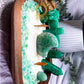 Green Aventurine Crystal Candle | Handmade Soy Dough Bowl Candle | Prosperity Candle with Bohemian Rose