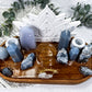 Peace & Spiritual Connection Acacia Altar| Angelite & Blue Chalcedony Altar with White Lotus, Celestite & Quartz Moon