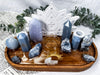 Peace & Spiritual Connection Acacia Altar| Angelite & Blue Chalcedony Altar with White Lotus, Celestite & Quartz Moon
