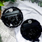 Shadow Keep | Obsidian Pedestal Bowl Altar with Tarot Holder, Chime Candle Holder, Elderberries and Juniper