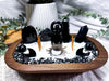 Obsidian Crystal Candle | Handmade Soy Dough Bowl Candle | Protection Candle with Bohemian Rose Scent