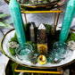 Three Tier Money Altar | Green Aventurine & Pyrite Crystal Altar with Money Bowl | Abundance & Prosperity Decor