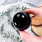 Obsidian Sphere with Stand | 1.5in Black Obsidian Crystal and 3in Acrylic Holder | Protection, Grounding, and Energy Shield