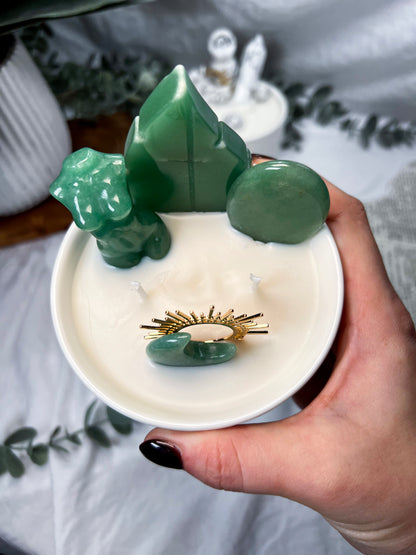 Crystal Jar Candles | Herbal Floral Collection | Choose Your Intention Candle