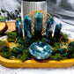 Moss Agate Crystal Altar | 10x5 Handmade Tealight, Incense & Offering Bowl Altar | Nature Witch Decor