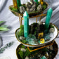 Three Tier Money Altar | Green Aventurine & Pyrite Crystal Altar with Money Bowl | Abundance & Prosperity Decor