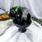 Shadow Keep | Obsidian Pedestal Bowl Altar with Tarot Holder, Chime Candle Holder, Elderberries and Juniper