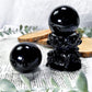 Obsidian Sphere with Stand | 1.5in Black Obsidian Crystal and 3in Acrylic Holder | Protection, Grounding, and Energy Shield