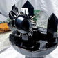 Shadow Keep | Obsidian Pedestal Bowl Altar with Tarot Holder, Chime Candle Holder, Elderberries and Juniper