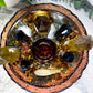 Rooted Fortune | Tiger’s Eye, Pyrite, Smoky Quartz and Citrine Tarot Altar Bowl with Tealight Holder