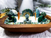 Moss Agate Crystal Candle | Handmade Soy Dough Bowl Candle | Growth Candle with Bohemian Rose Scent