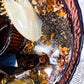 Rooted Fortune | Tiger’s Eye, Pyrite, Smoky Quartz and Citrine Tarot Altar Bowl with Tealight Holder