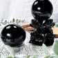 Obsidian Sphere with Stand | 1.5in Black Obsidian Crystal and 3in Acrylic Holder | Protection, Grounding, and Energy Shield