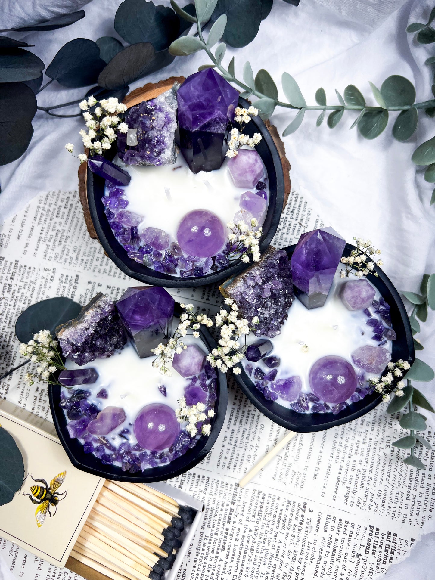 Amethyst Bowl | Cast Iron Candle