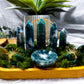 Moss Agate Crystal Altar | 10x5 Handmade Tealight, Incense & Offering Bowl Altar | Nature Witch Decor
