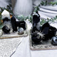 Moonstone & Obsidian Crystal Tarot, Incense & Chime Holder | Handmade Altar Decor | 4 Inch Silver Altar