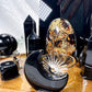 Protection & Divination Acacia Tray | Obsidian Altar with Black Mirror, Tarot Holder & Herb Blend