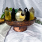 Rooted Fortune | Tiger’s Eye, Pyrite, Smoky Quartz and Citrine Tarot Altar Bowl with Tealight Holder