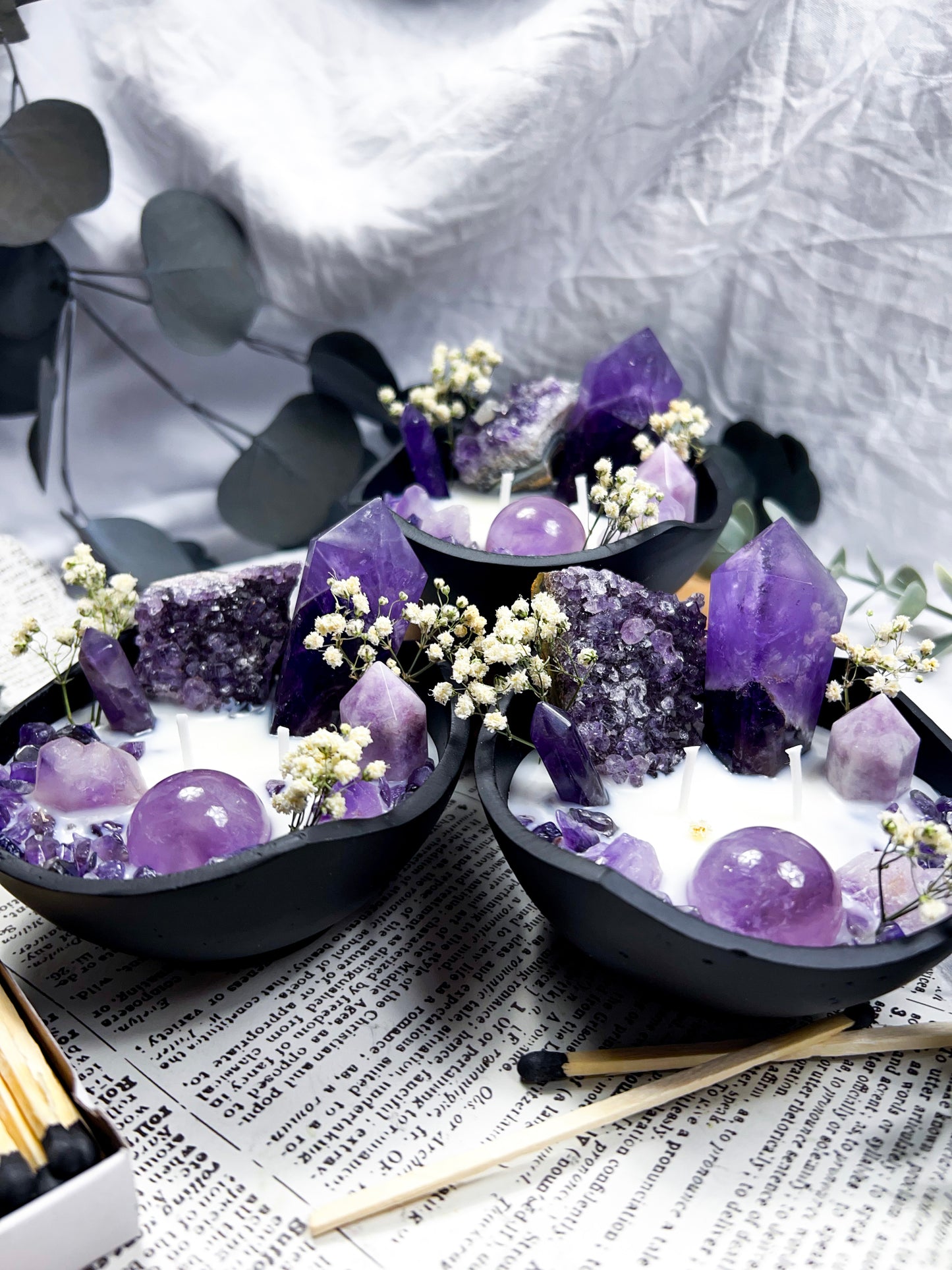 Amethyst Bowl | Cast Iron Candle