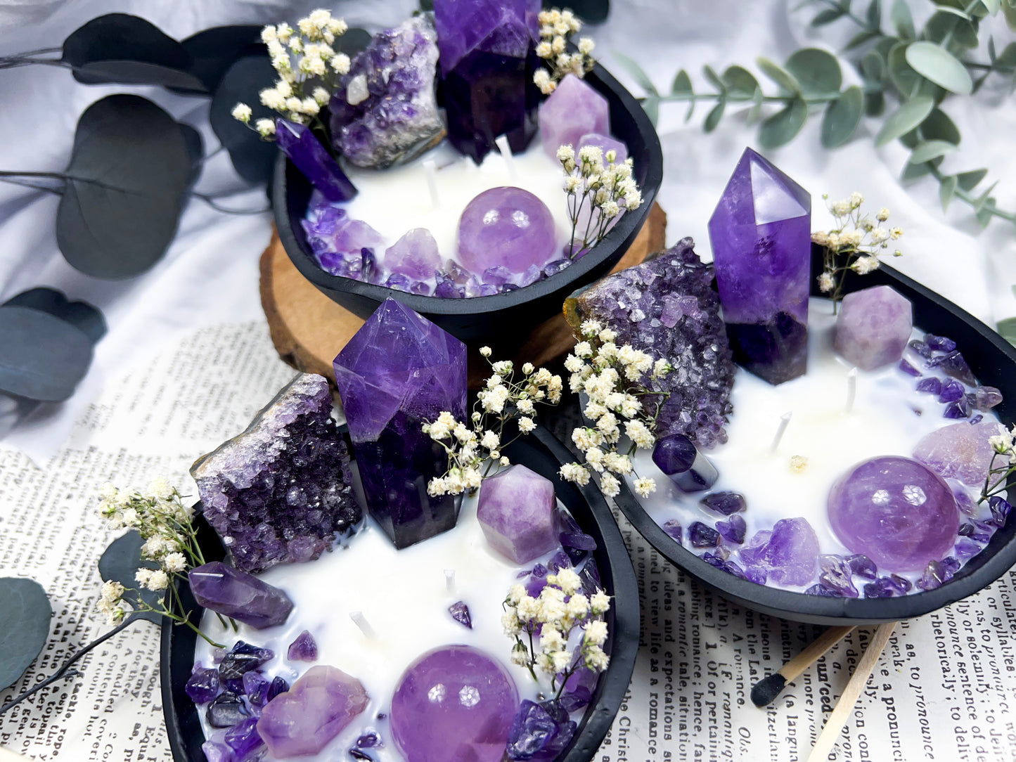 Amethyst Bowl | Cast Iron Candle