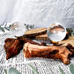 Clear Quartz Sphere with Wooden Holder | 1in Crystal Ball for Clarity and Energy Amplification