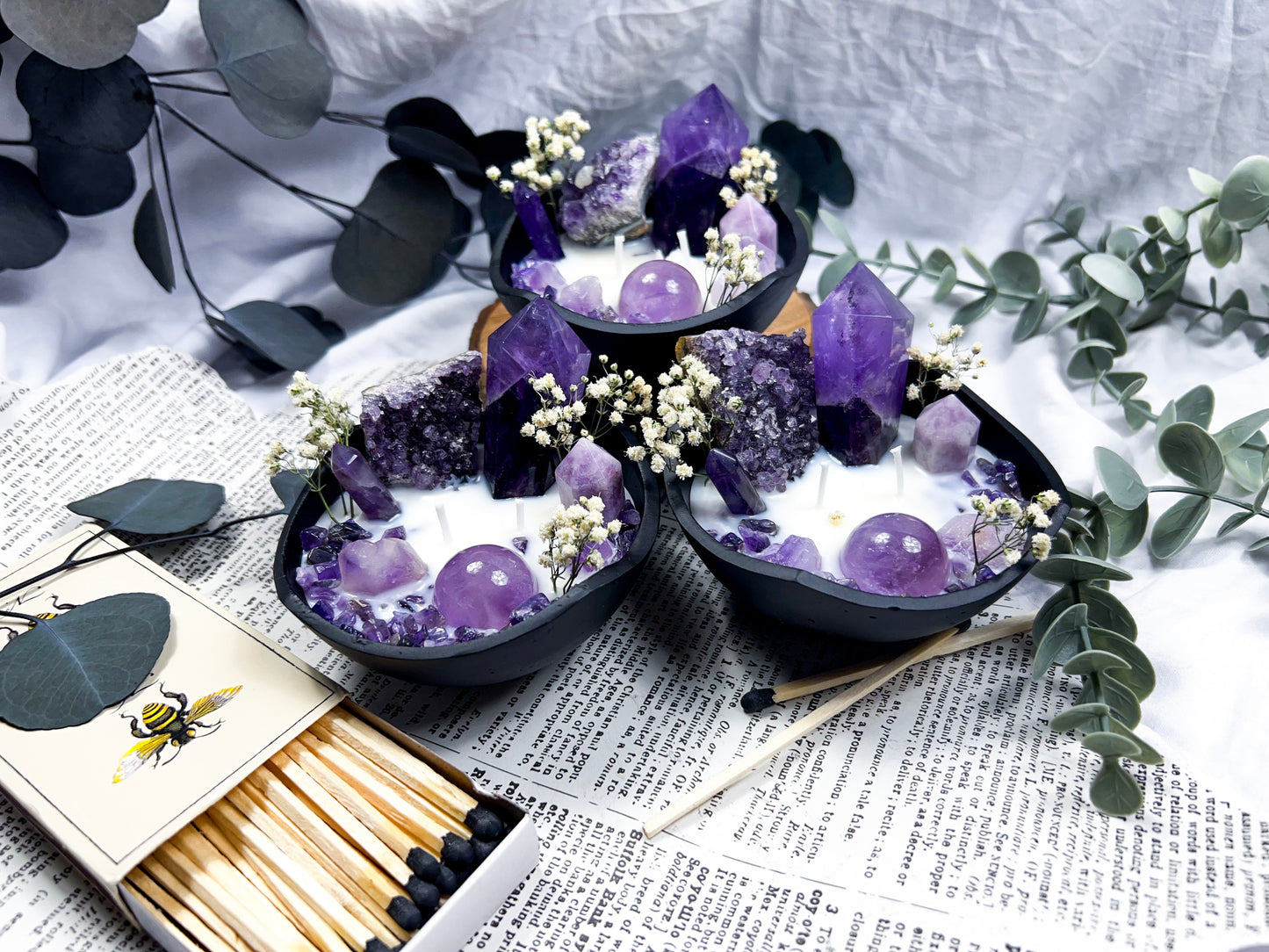 Amethyst Bowl | Cast Iron Candle