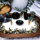 Labradorite Crystal Candle | Handmade Soy Dough Bowl Candle | Intuition Candle with Bohemian Rose Scent