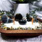Labradorite Crystal Candle | Handmade Soy Dough Bowl Candle | Intuition Candle with Bohemian Rose Scent