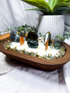 Labradorite Crystal Candle | Handmade Soy Dough Bowl Candle | Intuition Candle with Bohemian Rose Scent