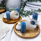 Angelite & Clear Quartz Tealight Incense Holder | Mini Crystal Altar | Calm Communication Decor