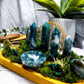 Moss Agate Crystal Altar | 10x5 Handmade Tealight, Incense & Offering Bowl Altar | Nature Witch Decor
