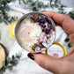Bloomed: Self-Love Travel Candle with Rose Quartz, Amethyst, and Vanilla Lilac Scent for Emotional Healing and Heart Rituals