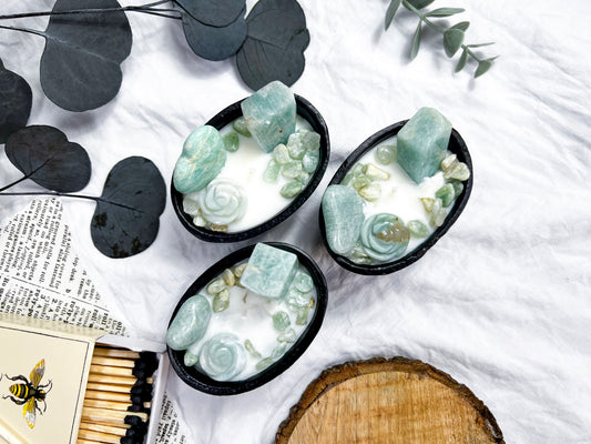 Amazonite | Small Cauldron Candle